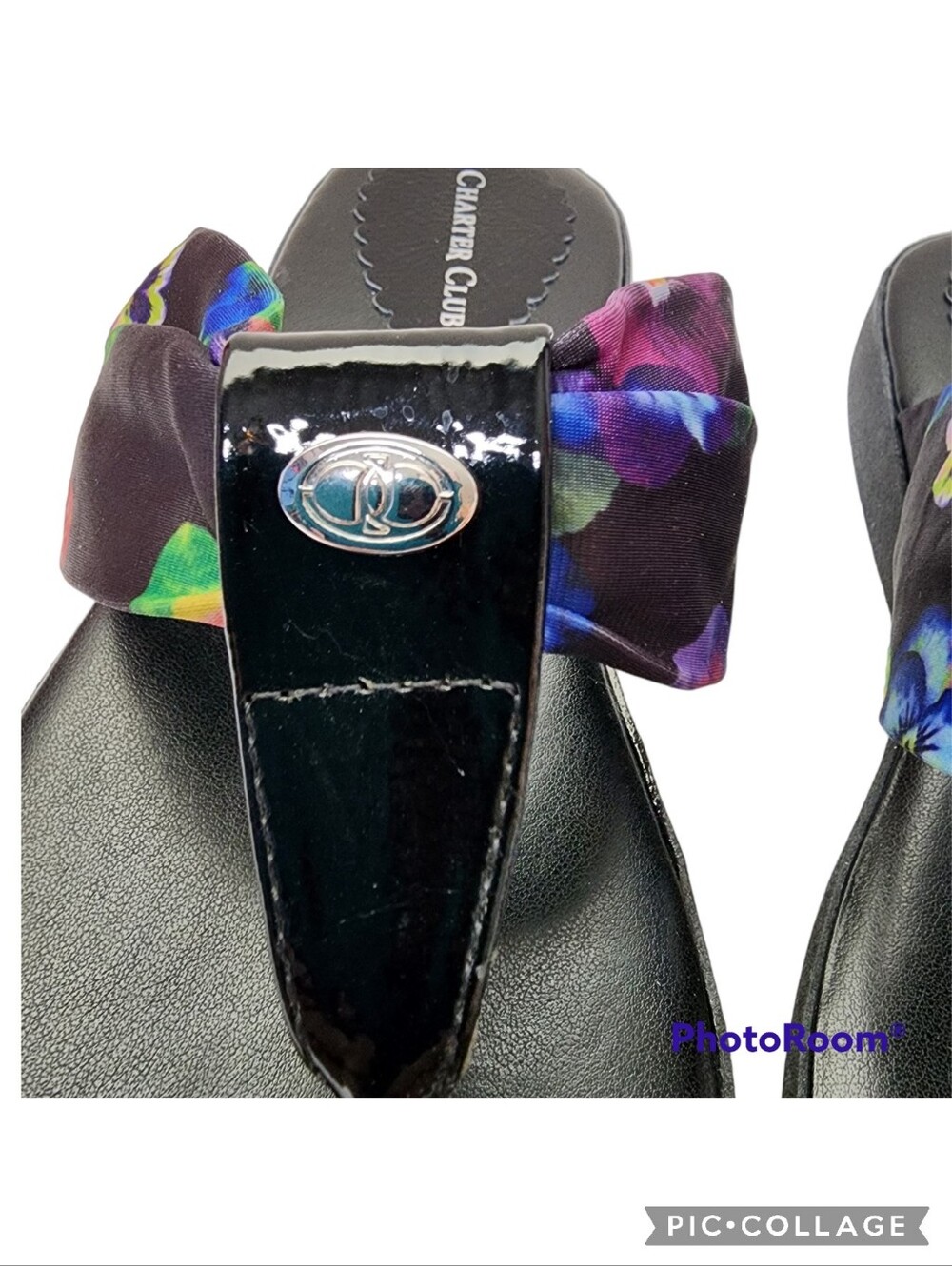 Charter Club Benjii sandals fabric cushioned flip flops sz 8m - Picture 8 of 15